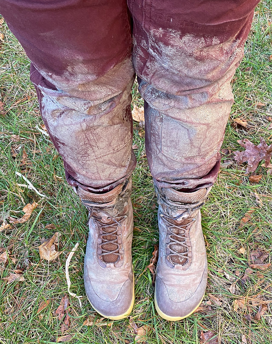 muddy legs after a marsh walk